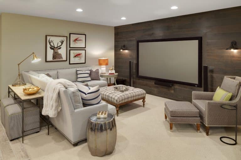 living room with television