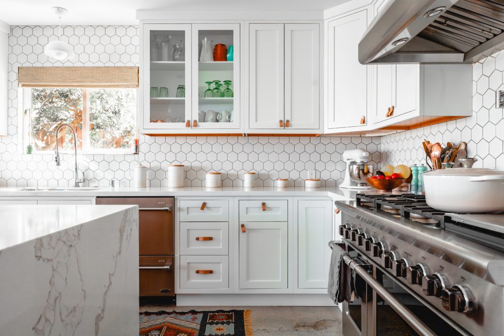 geometric kitchen backsplash