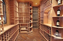 A custom wine cellar built by Gordon James for one of their luxury custom homes.