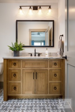 Sleek modern bathroom in a Gordon James luxury home